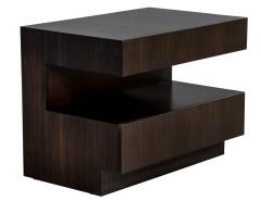 Custom Modern Walnut Two Tier Nightstands End Tables - 1998117