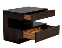 Custom Modern Walnut Two Tier Nightstands End Tables - 1998118