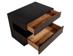 Custom Modern Walnut Two Tier Nightstands End Tables - 1998119