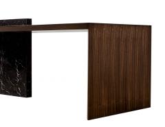 Custom Modern Waterfall Desk with Marble Accent - 1994885