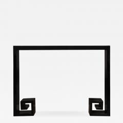 Custom Modernist Black Lacquer Console with Greek Key Detailing - 2010072