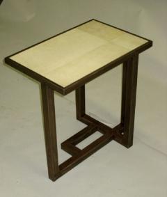 Custom Pair of French Parchment Covered Side End Tables after Paul Dupr Lafon - 1683857