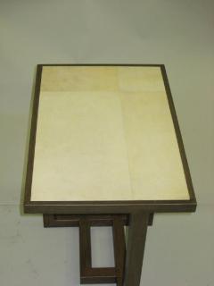 Custom Pair of French Parchment Covered Side End Tables after Paul Dupr Lafon - 1683858