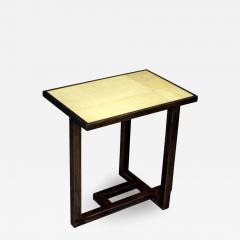 Custom Pair of French Parchment Covered Side End Tables after Paul Dupr Lafon - 1685179