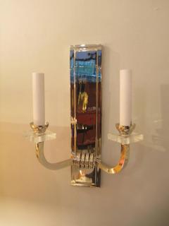 Custom Pair of Nickel Plated Two Arms Sconces - 344493