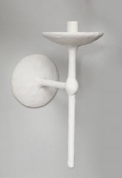 Custom Pair of Single Arm Plaster Sconces in the manner of Giacometti 21st c - 1106342