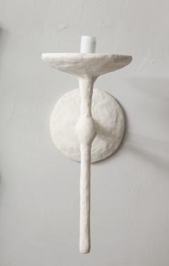Custom Pair of Single Arm Plaster Sconces in the manner of Giacometti 21st c - 1106348