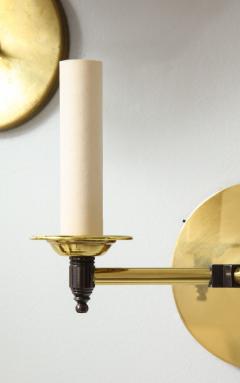 Custom Pair of Two Arm Brass Sconces in the Midcentury Manner - 1628294