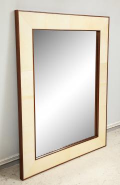 Custom Parchment Mirror With Mahogany Frame - 1043552