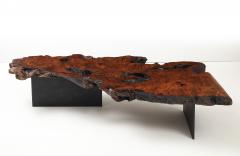 Custom Sequoia Slab Coffee Table W Steel Base - 4348983