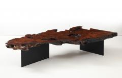 Custom Sequoia Slab Coffee Table W Steel Base - 4348987