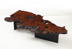 Custom Sequoia Slab Coffee Table W Steel Base - 4348988