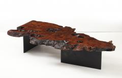 Custom Sequoia Slab Coffee Table W Steel Base - 4348989