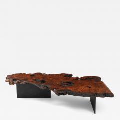 Custom Sequoia Slab Coffee Table W Steel Base - 4351943