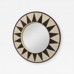 Custom Shagreen Mirror with Sunburst Pattern - 330996