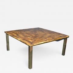 Custom Square Tigers Eye Table with Gold Legs - 2515701