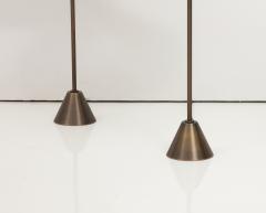 Custom Table Lamps with silk shades and brass stems - 3374806