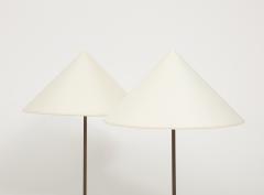 Custom Table Lamps with silk shades and brass stems - 3374809