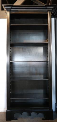 Custom Tall Ebonized Bookcase with Adjustable Shelves - 276355