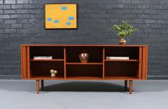 Custom Tambour Door Teak Credenza by Danish Modern L A  - 4610328