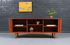 Custom Tambour Door Teak Credenza by Danish Modern L A  - 4610329