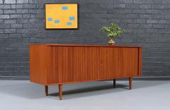 Custom Tambour Door Teak Credenza by Danish Modern L A  - 4610331