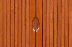 Custom Tambour Door Teak Credenza by Danish Modern L A  - 4610337