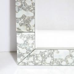Custom Tessellated Rectilinear Mirror with Beveled Smoked Antique Mirror Edges - 2705102