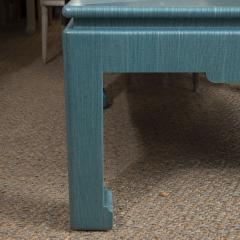 Custom Turquoise Grasscloth Wrapped Cocktail Table - 1095870