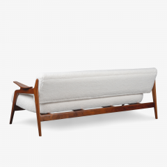 Custom Walnut Danish Settee in KnollTextiles Puff in Cloud - 3829535