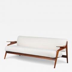 Custom Walnut Danish Settee in KnollTextiles Puff in Cloud - 3832753