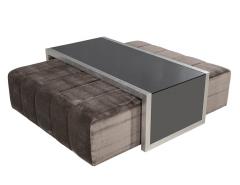 Custom Waterfall Coffee Table with Pullout Ottomans - 2536375