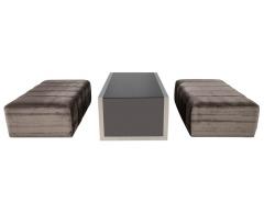 Custom Waterfall Coffee Table with Pullout Ottomans - 2536379