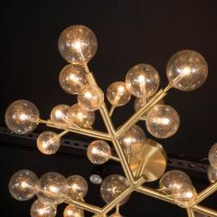 Custom and Exclusive Brass and Murano Glass Molecular Snowflake Chandelier - 1560273