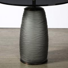 Custom for High Style Deco Murano Smoked Battuto Glass Bronze End Table - 3599933