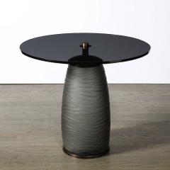 Custom for High Style Deco Murano Smoked Battuto Glass Bronze End Table - 3599975