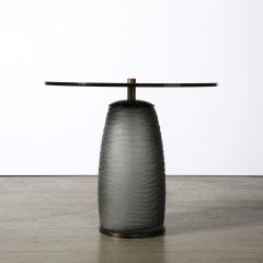 Custom for High Style Deco Murano Smoked Battuto Glass Bronze End Table - 3599995