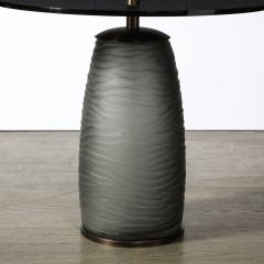 Custom for High Style Deco Murano Smoked Battuto Glass Bronze End Table - 3599999