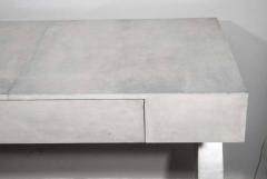 Custom single draw storm gray parchment Z desk - 4541258