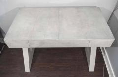 Custom single draw storm gray parchment Z desk - 4541260