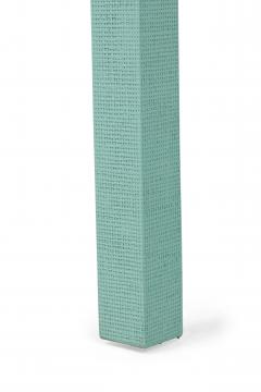 Customizable Asian Contemporary Style Painted Raffia Wrapped Console Table Made - 4655381