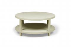 Customizable Asian Contemporary Style Painted Raffia Wrapped Round Coffee Table - 4652003