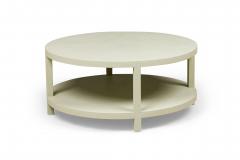Customizable Asian Contemporary Style Painted Raffia Wrapped Round Coffee Table - 4652005