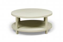 Customizable Asian Contemporary Style Painted Raffia Wrapped Round Coffee Table - 4652006
