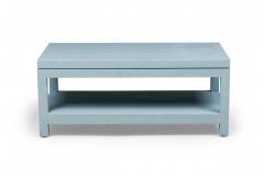 Customizable Asian Painted Raffia Wrapped Coffee Table With Reveal - 4171861