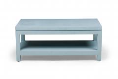Customizable Asian Painted Raffia Wrapped Coffee Table With Reveal - 4171864