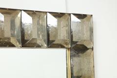 Customizable Faceted Murano Glass Mirror in Bronze Amber - 1162577