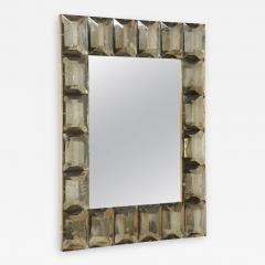 Customizable Faceted Murano Glass Mirror in Bronze Amber - 1162793