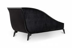 Customizable French Art Deco Lacquered and Upholstered Sleigh Recamier Made to - 4630906