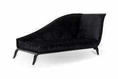 Customizable French Art Deco Lacquered and Upholstered Sleigh Recamier Made to - 4630908